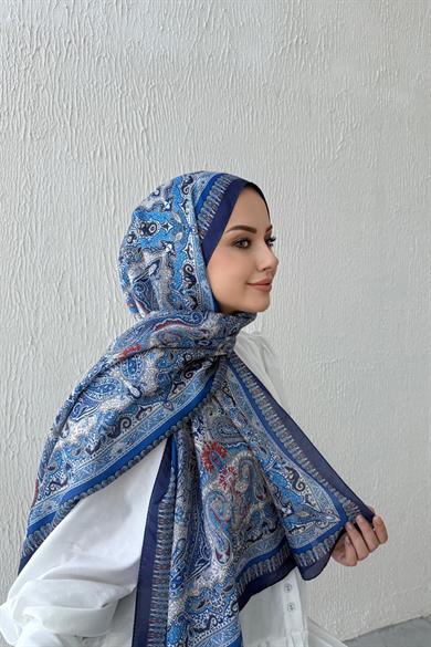 Lacivert Etro Vual İpek Şal