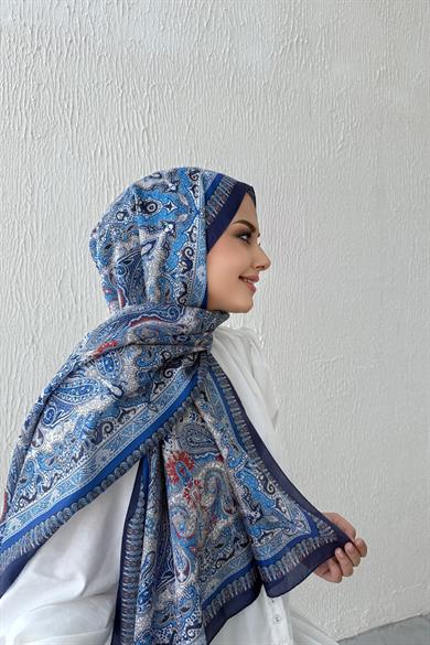 Lacivert Etro Vual İpek Şal