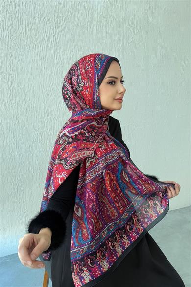Fuchsia Bergüzar Authentic Indian Silk Shawl