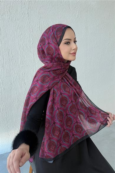 Fuchsia Bohemian Modal Silk Shawl