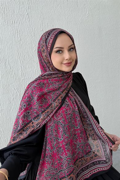 Fuchsia Bohemian Modal Silk Shawl