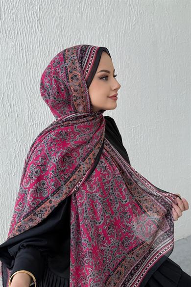 Fuchsia Bohemian Modal Silk Shawl