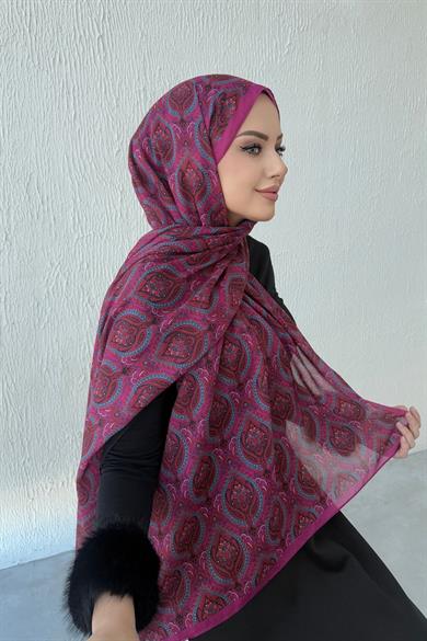 Fuchsia Bohemian Modal Silk Shawl