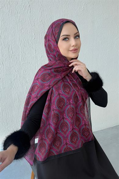 Fuchsia Bohemian Modal Silk Shawl