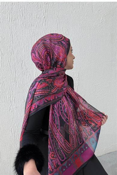 Fuchsia & Fuchsia Etro Authentic Indian Silk Shawl