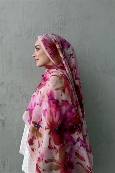 Fuşya Leva Modal İpek Şal