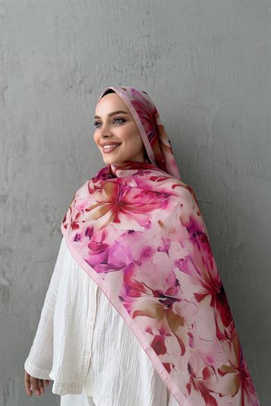 Fuşya Leva Modal İpek Şal