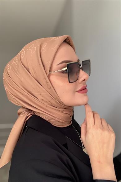 G Desen Jakar Eşarp Sütlü Kahve