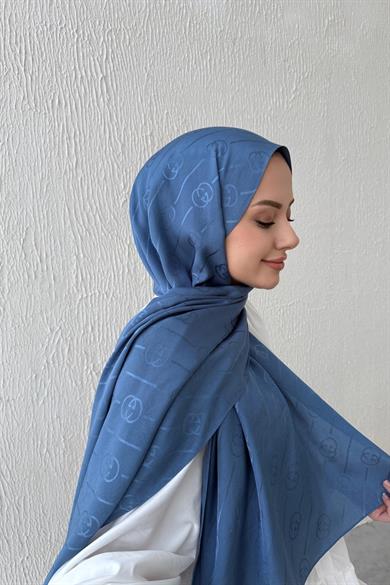 G İpeksi Jakar Şal Mavi