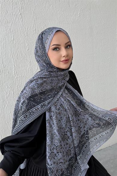 Gri Bohem Modal İpek Şal