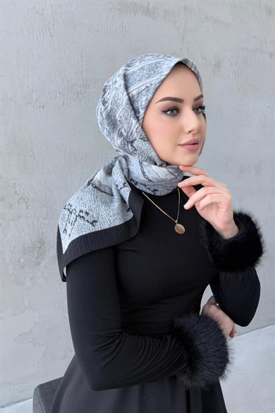 Gray Meftun Natural Scarf