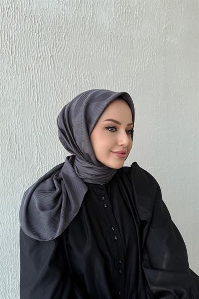 Gri Noya İpeksi Jakar Eşarp
