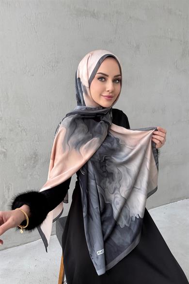 Grey&Powder Sand Silk Shawl