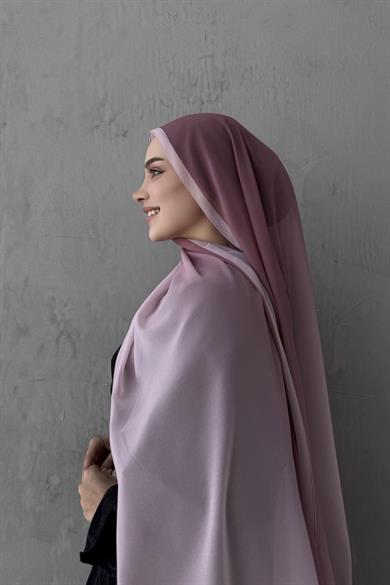 Gül Kurusu Degrade İthal Kumlu İpek Şal