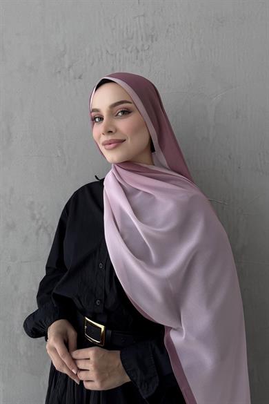 Gül Kurusu Degrade İthal Kumlu İpek Şal