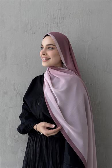 Gül Kurusu Degrade İthal Kumlu İpek Şal