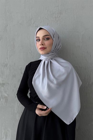 Silver Gray Arla Sandy Silk Shawl Scarf