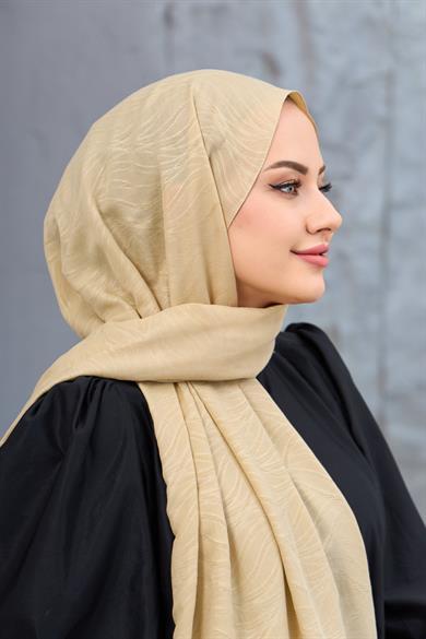 Hardal Kendinden Desenli Fresh Şal