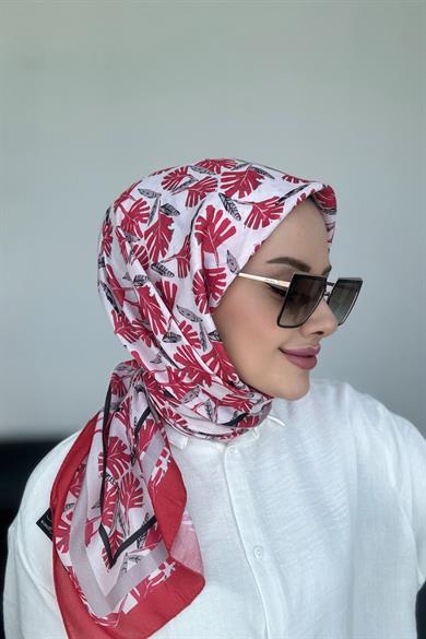 Hazan Dijital Soft Eşarp Kırmızı