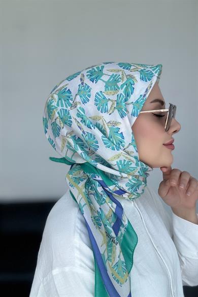 Hazan Dijital Soft Eşarp Turkuaz