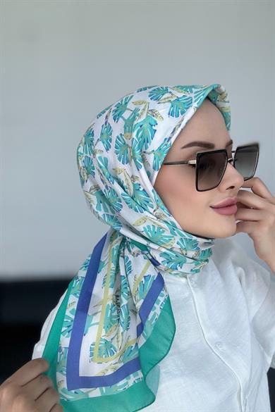 Hazan Dijital Soft Eşarp Turkuaz