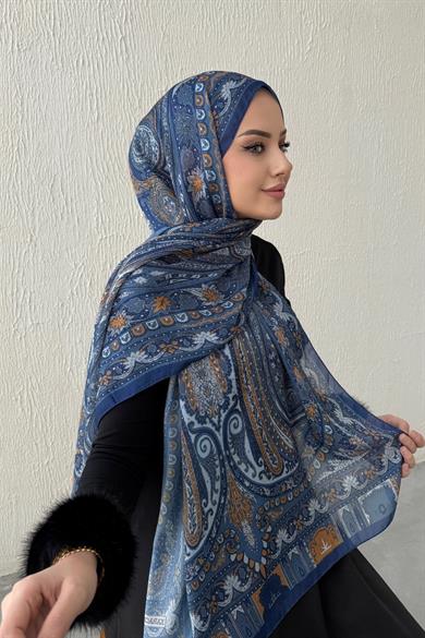 Indigo Berfin Authentic Indian Silk Shawl