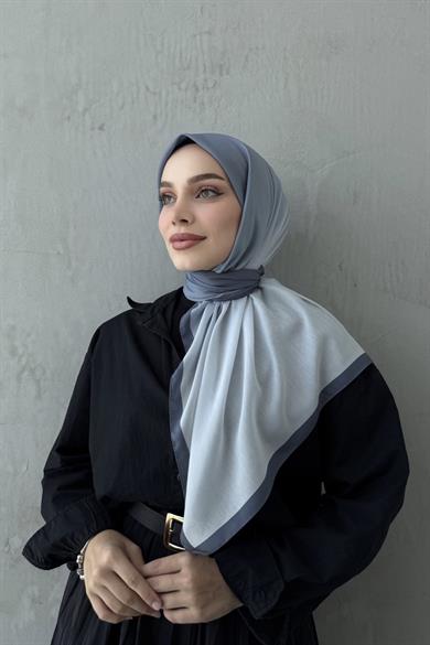 İndigo Degrade Modal İpek Eşarp