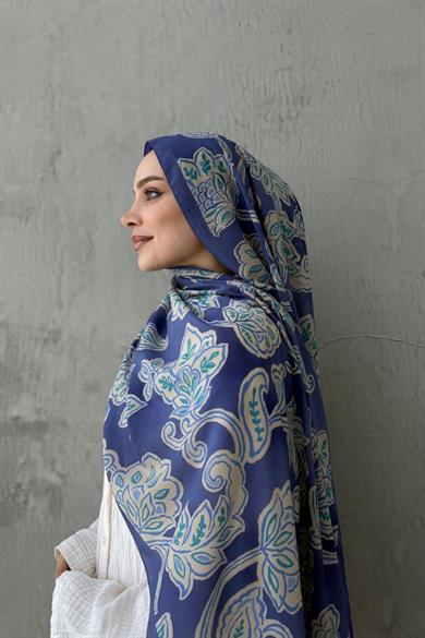 İndigo Gardenia Modal İpek Şal
