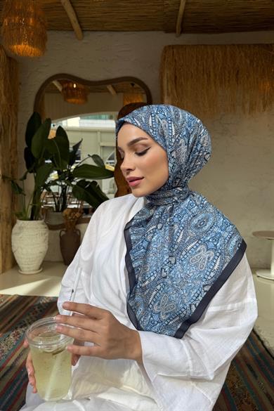 İndigo Loresa Modal İpek Eşarp