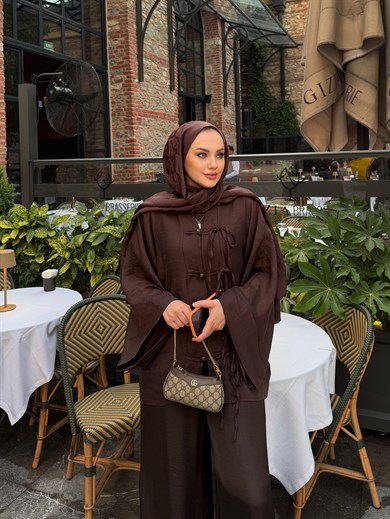 İthal Tensel Kimono Kahverengi