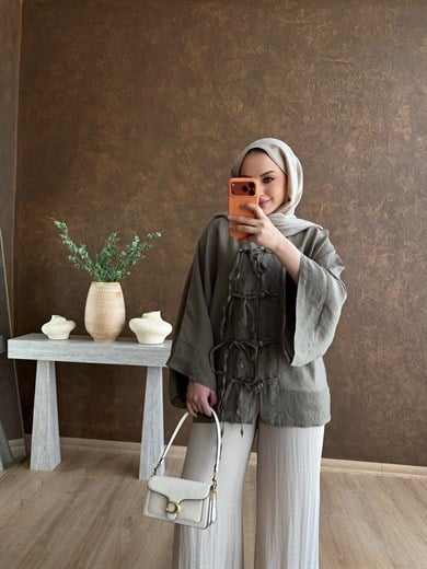 İthal Tensel Kimono Yeşil