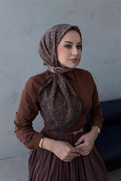 Kahverengi Armina Tensel Eşarp