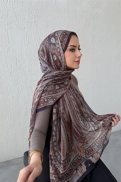 Brown Berfin Authentic Indian Silk Shawl