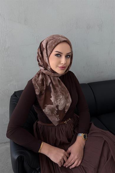 Kahverengi Efnan Pamuk Eşarp