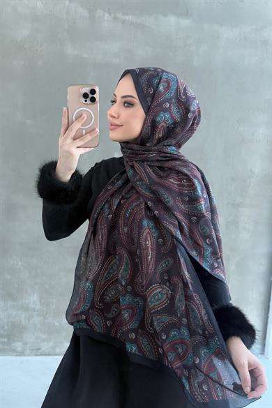 Kahverengi Elvan Modal İpek Şal