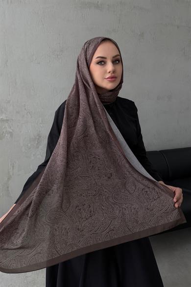 Kahverengi Harmoni Modal İpek Şal 
