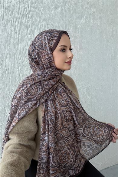 Kahverengi Harmoni Modal İpek Şal 2