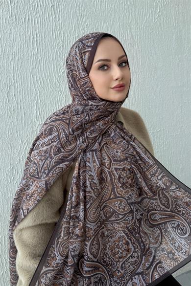 Kahverengi Harmoni Modal İpek Şal 2