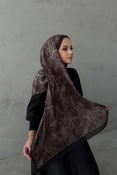 Kahverengi Perla Koza %100 Pamuk Şal
