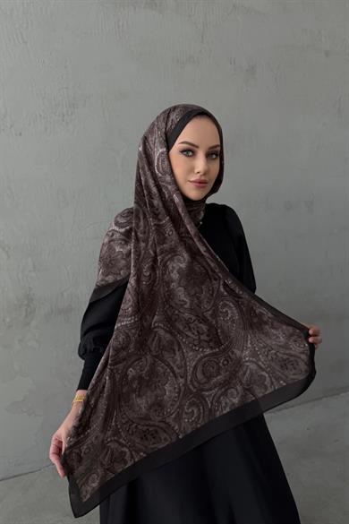 Kahverengi Perla Koza %100 Pamuk Şal