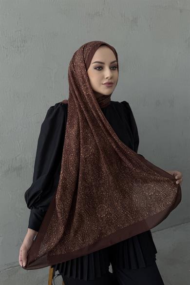 Kahverengi Leena Koza %100 Pamuk Şal