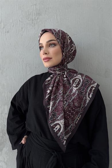 Kahverengi Loresa Modal İpek Eşarp