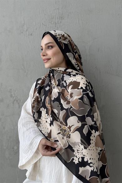Kahverengi Rosa Modal İpek Şal