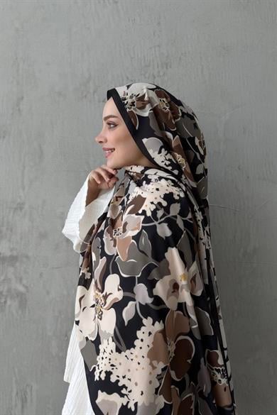 Kahverengi Rosa Modal İpek Şal