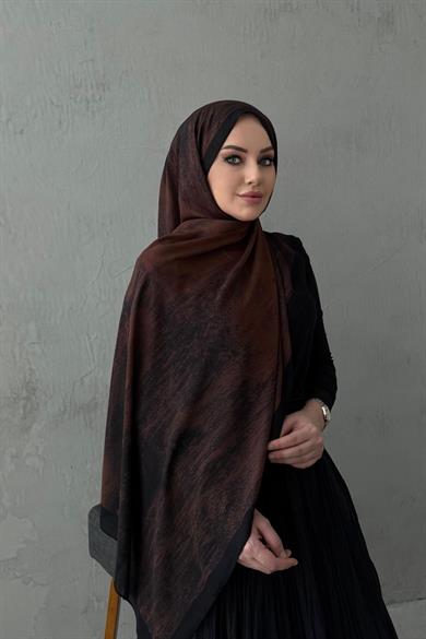 Kahverengi Sedef %100 Pamuk Koza Şal