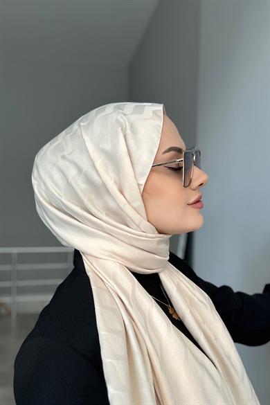 Karamel Desenli İpeksi Jakar Şal