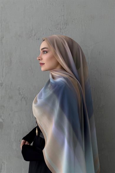 Karamel Feerla Kumlu İpek Şal