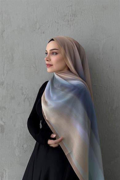 Karamel Feerla Kumlu İpek Şal