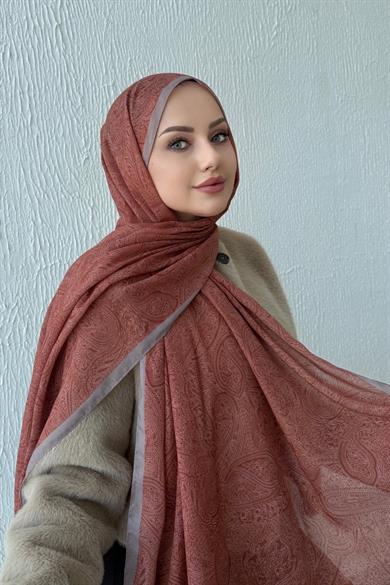 Kiremit Harmoni Modal İpek Şal