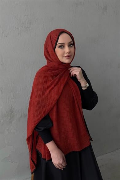 Kiremit Müslin Biyeli Şal 